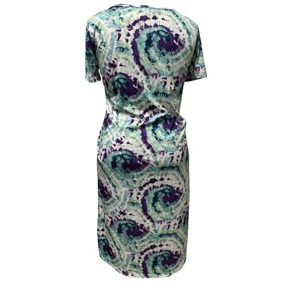 2x$18 West Loop Size L Tie Dye Print Tee Shirt Dress Multi Color New - Picture 2 of 5